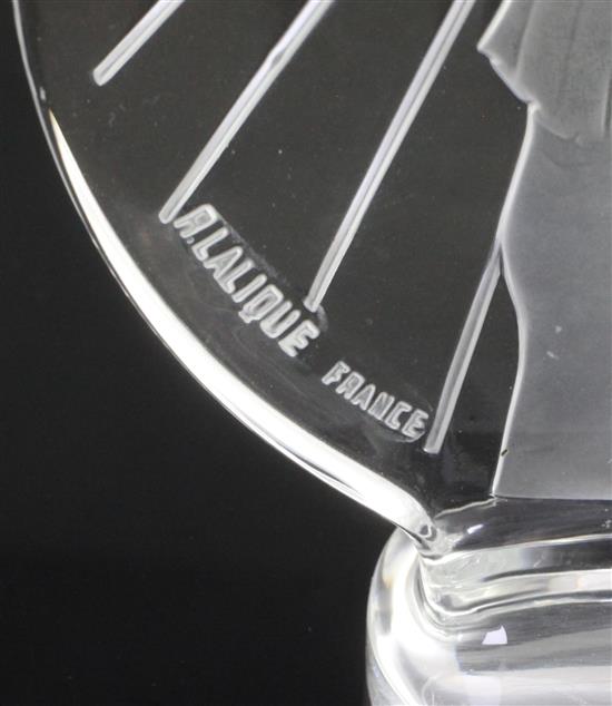Sainte-Christophe/St. Christopher. A glass mascot by René Lalique, introduced on 1/3/1928, No.1142 height 11.5cm.